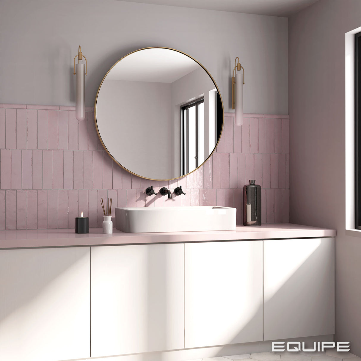 Faianta Equipe Tribeca Tea Rose, Lucios, Aspect Uni, 6x24,6cm