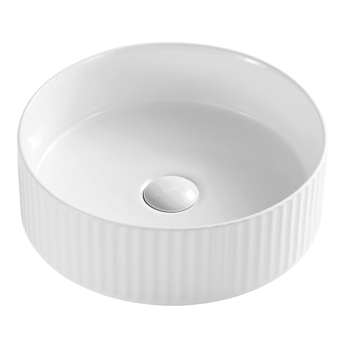 Lavoar pe blat WELLIS CAMELIA, rotund, 35.5x11.7 cm, alb