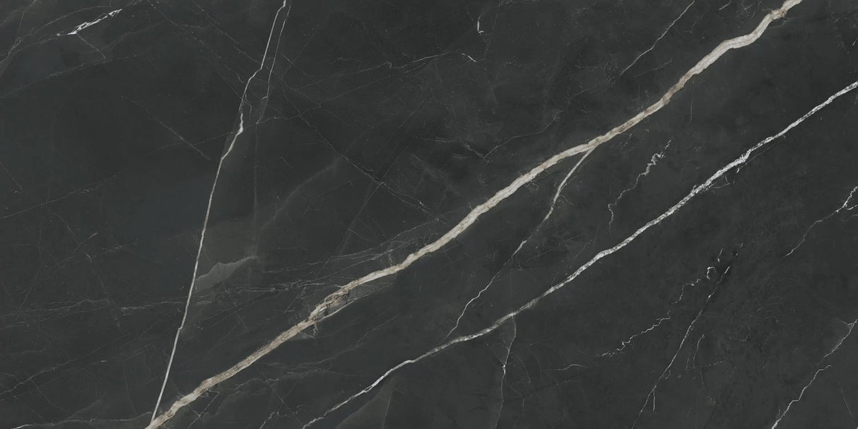 Gresie Atlas Concorde, Marvel Gala Calacatta Black, Aspect Marmura, Lucios, 60X120 Cm