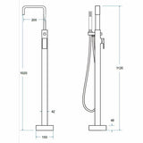 Baterie Cada Besco Freestanding Modern I Crom, Set Instalare In Pardoseala Inclus