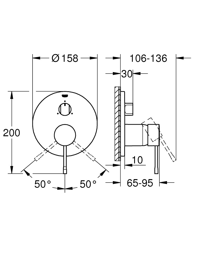 Ornament Baterie Cada/Dus Incastrata Grohe  Essence 3 Iesiri Pt Smartbox