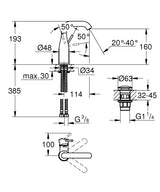 Baterie Lavoar Grohe Essence New M-Size Cu Quick-Clack