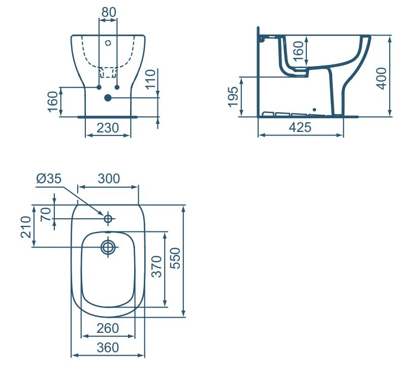 Bideu Ideal Standard Tesi Btw, 55X36