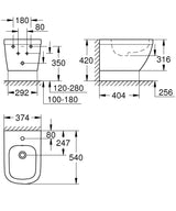 Bideu Grohe Euro Ceramic Suspendat, 54X37.4