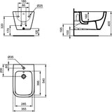 Bideu Ideal Standard I.Life B Suspendat 54X35.5, Fixare Complet Ascunsa