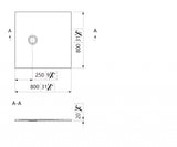 Cuva Dus Cast Marble Burgos 800X800X20 Mm, Compozit Mineral, Alb Mat