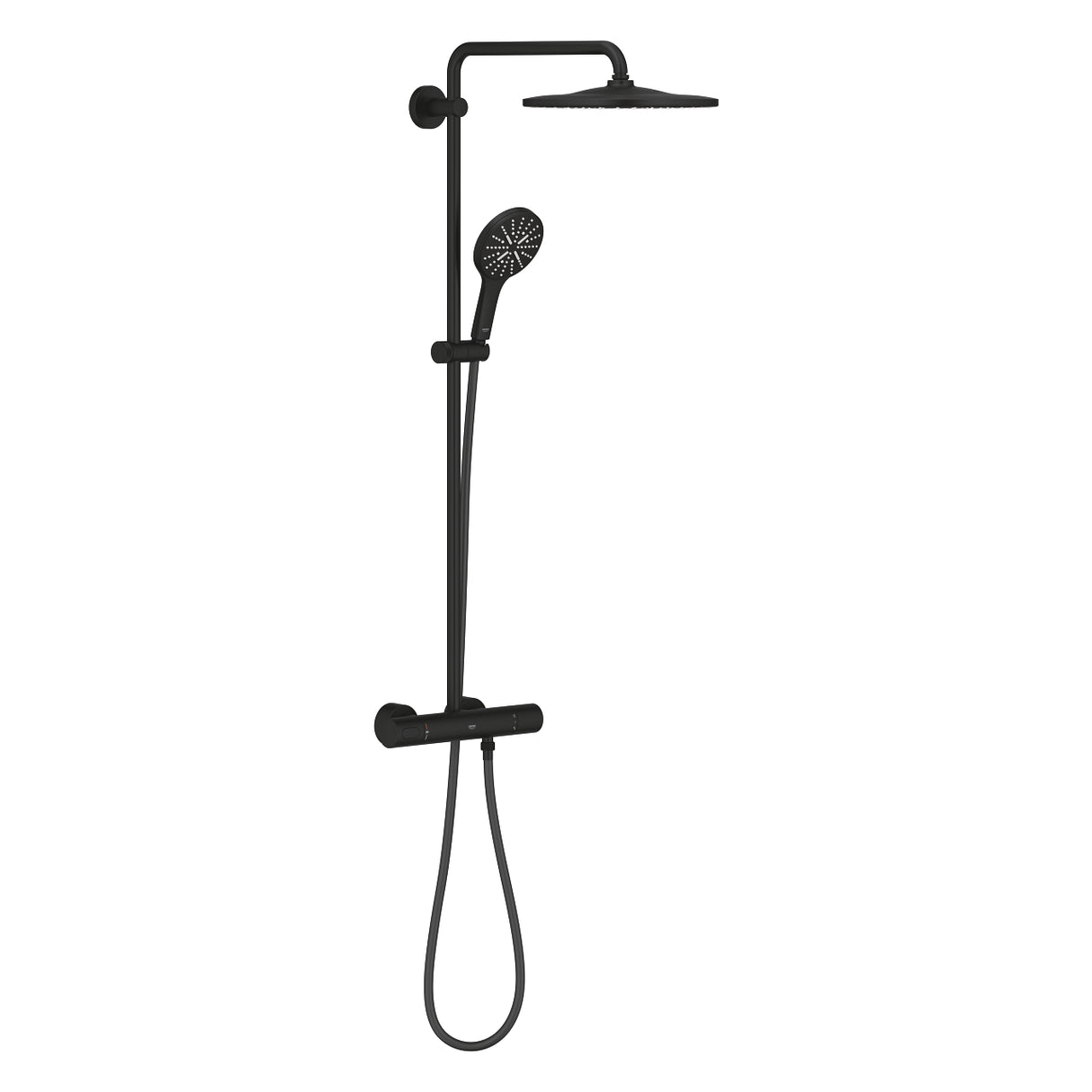 Sistem Dus Grohe Rainshower Smartactive 310 Mono, Termostatic, Negru Mat