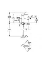 Baterie Grohe Lavoar Essence S-Size, Fara Ventil, Negru Mat