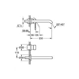 Ornament Baterie Lavoar Perete Grohe  Essence L-Size, 230 Mm, Brushed Cool Sunrise (Montaj Cu 23571000)