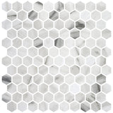 Mozaic Onix, Hex Ecostones Calcatta Matte, Mat, Sticla, Aspect Marmura, 29x29cm