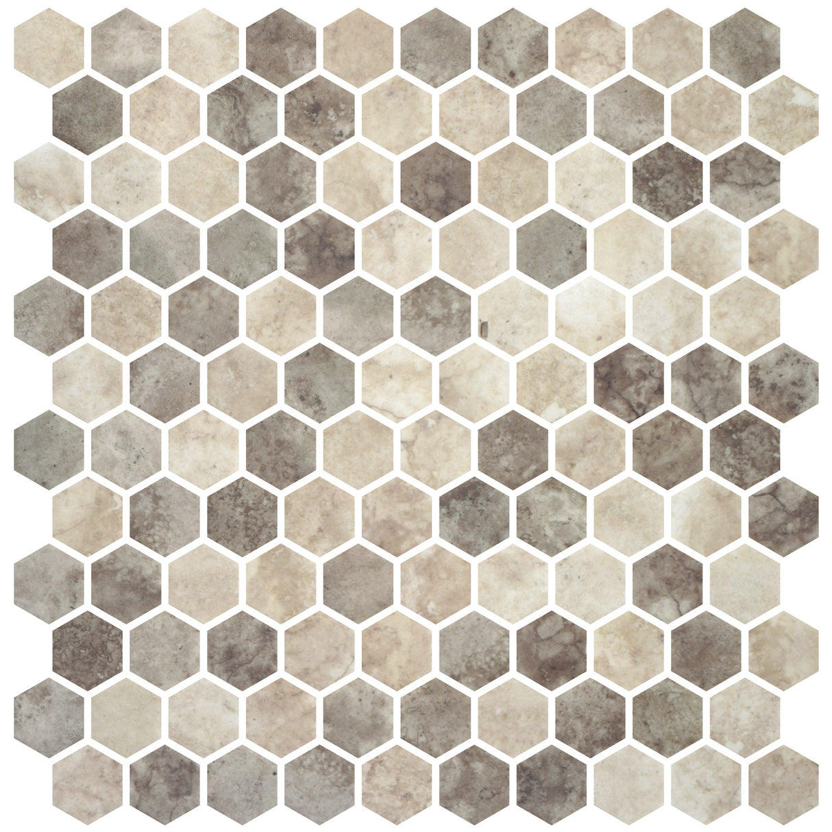 Mozaic Onix, Hex Ecostones Ecru Nocce Mix, Mat, Sticla, Aspect Marmura, 29x29cm