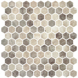 Mozaic Onix, Hex Ecostones Ecru Nocce Mix, Mat, Sticla, Aspect Marmura, 29x29cm