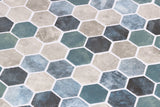 Mozaic Onix, Hex Ecostones Frisia Silver Matte, Mat, Sticla, Aspect Marmura, 29x29cm