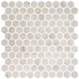 Mozaic Onix, Hex Ecostones Ivory Honed, Mat, Sticla, Aspect Marmura, 29x29cm