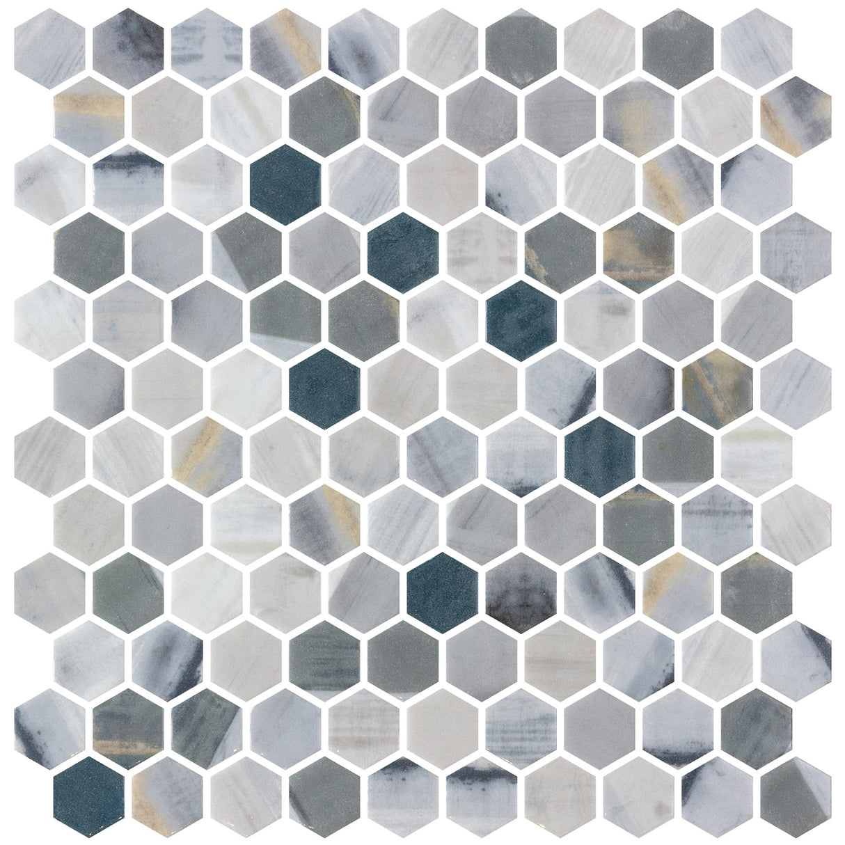 Mozaic Onix, Hex Canvas Nora, Mat, Sticla, Aspect Marmura, 29x29cm