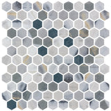 Mozaic Onix, Hex Canvas Nora, Mat, Sticla, Aspect Marmura, 29x29cm