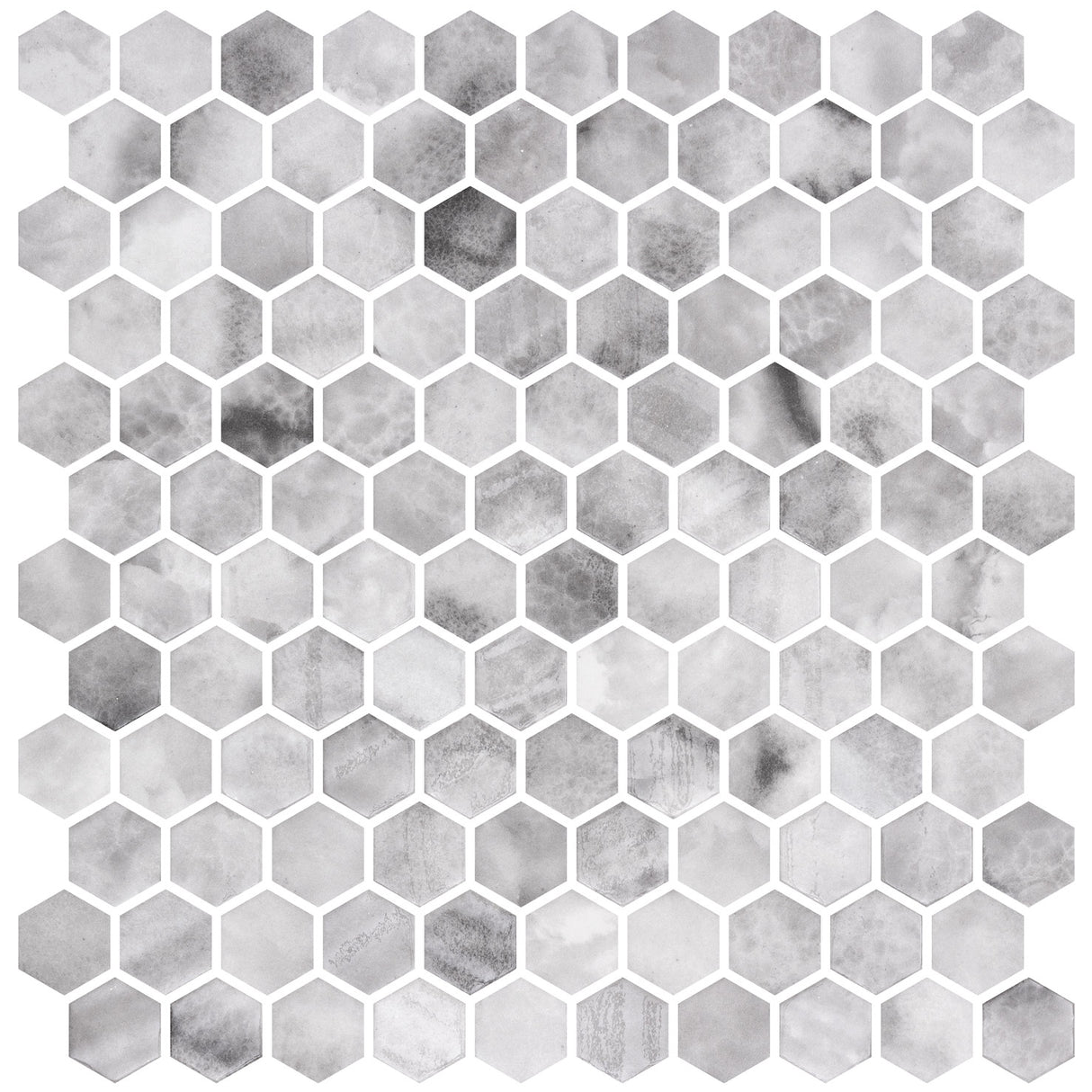 Mozaic Onix, Hex Ecostones Onice Mix, Mat, Sticla, Aspect Marmura, 29x29cm