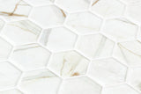 Mozaic Onix, Hex XL Calcatta Gold Matte, Mat, Sticla, Aspect Marmura, 29x29cm