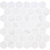 Mozaic Onix, Hex XL Venato White Matte, Mat, Sticla, Aspect Marmura, 29x29cm