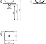 Lavoar Ideal Standard  Connect Air 40X40 Cm Pentru Montaj Pe Blat