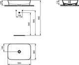 Lavoar Ideal Standard  Ipalyss Rectangular 55X38 Cm Fara Orificiu Baterie Si Fara Preaplin