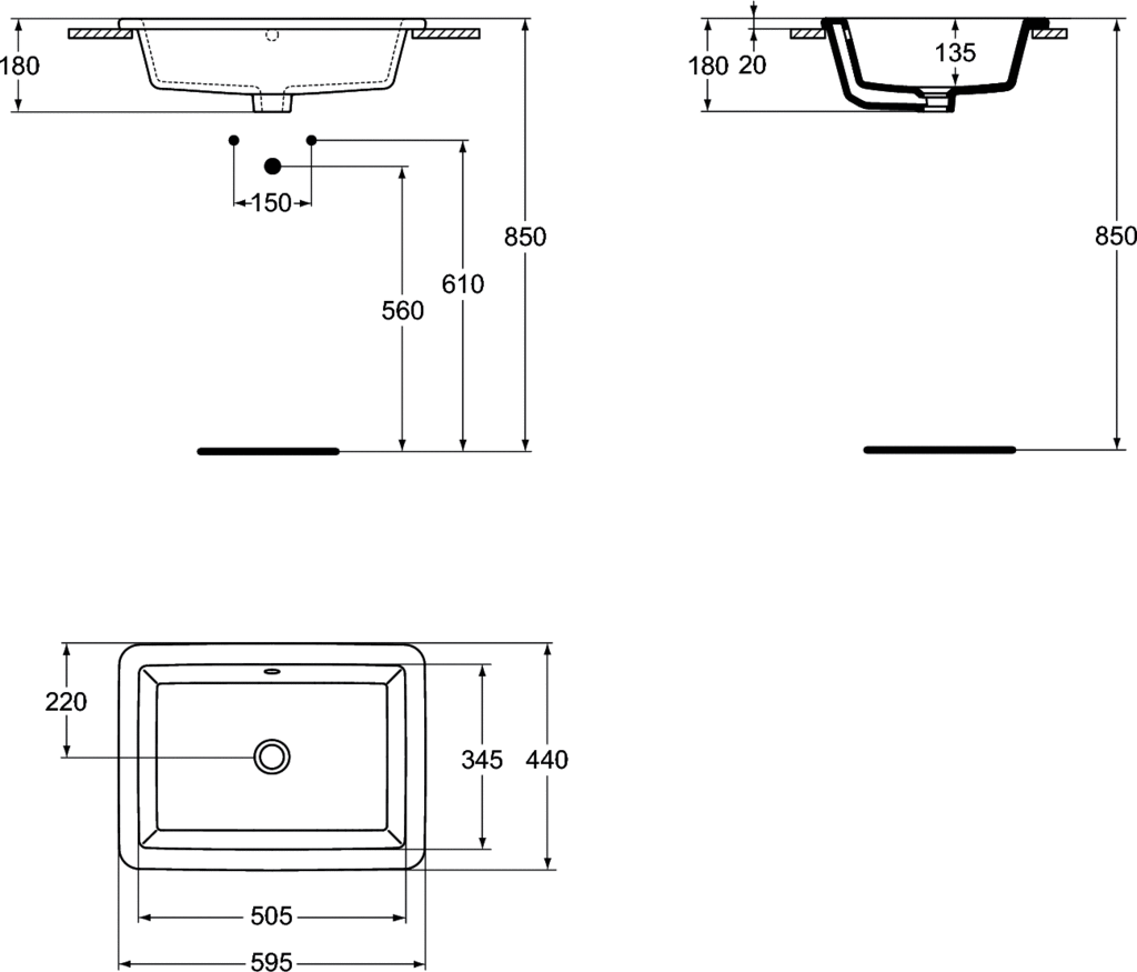 Lavoar Ideal Standard Strada 60X43 Incastrat
