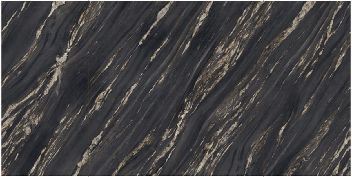 Gresie Fiandre, Marmi Maximum Nero Damascato, Aspect Mamura, Lucios, 75x75