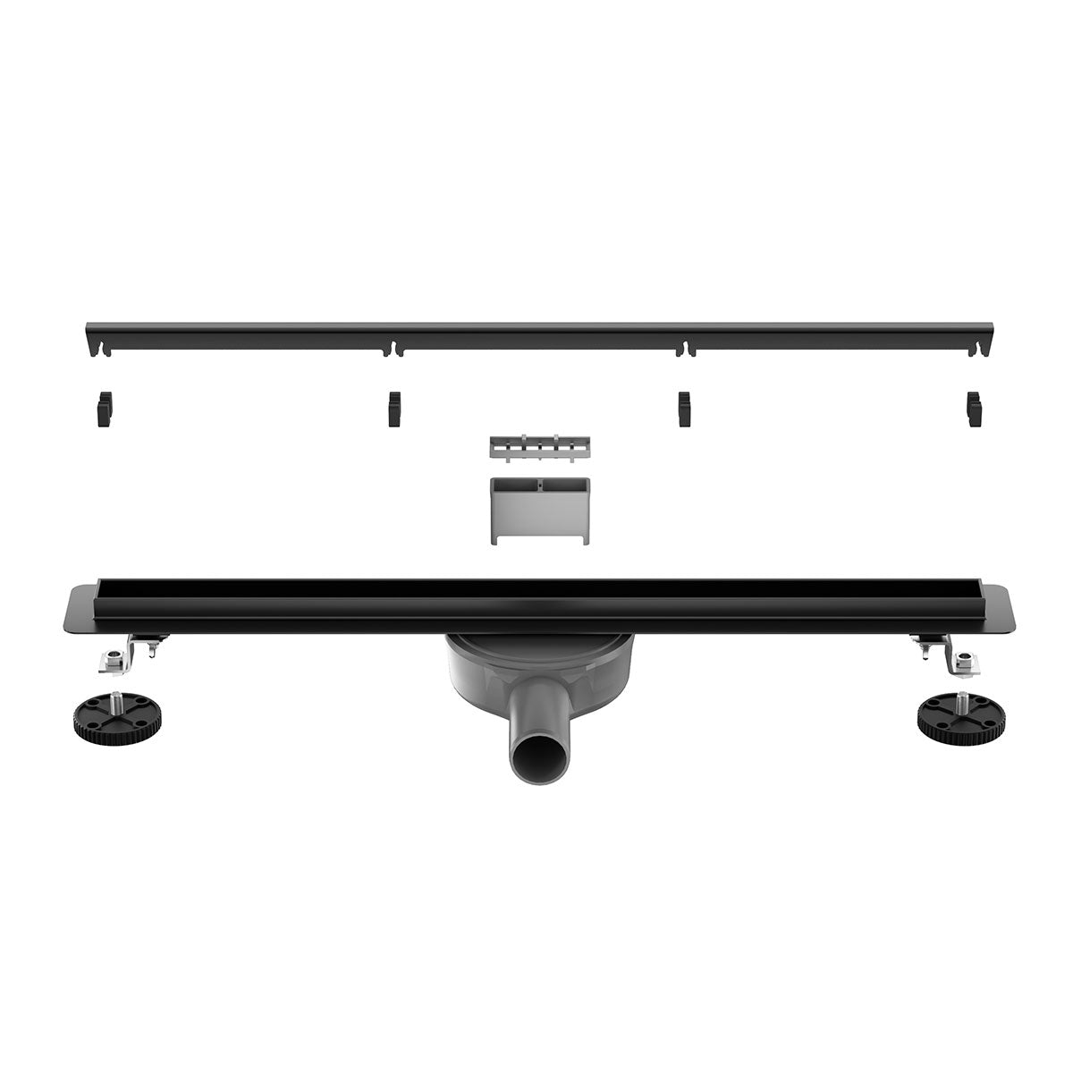 Rigola de dus Welis W Drain Onyx Slim Negru mat 60cm, adancime 7-9cm