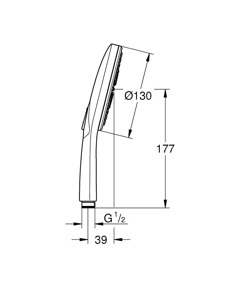 Para Dus Grohe  Rainshower Smartactive 130, 3 Jet, Brushed Cool Sunrise
