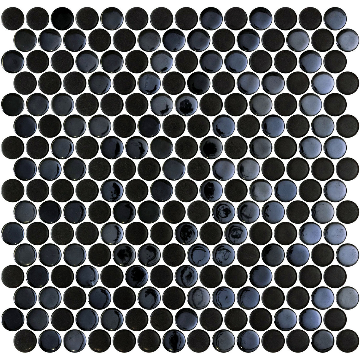 Mozaic Onix, Penny NatureGlass Opalo Glass, negru lucios-mat, Aspect Sticla, 29x29cm