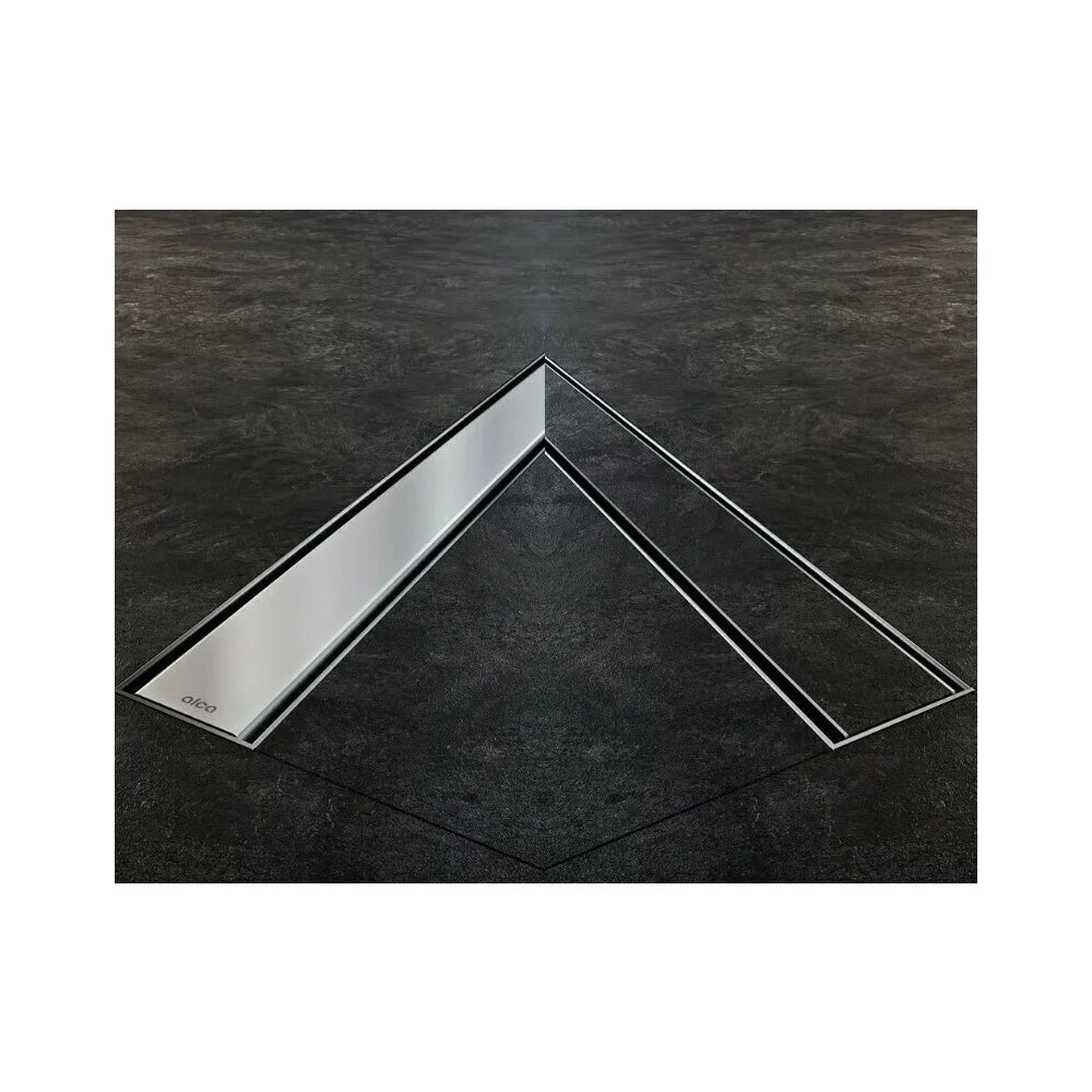 Canal De Scurgere Alca Apz13 Double, Fit And Go, Cu Gratar Simplu/Placi Ceramice, 550Mm, Otel Inoxidabil Mat