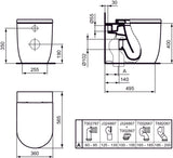 Vas Wc Ideal Standard Blend Curve Btw Aquablade Pentru Rezervor Incastrat 56.5X36, Fixare Complet Ascunsa