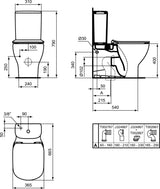 Vas Wc Ideal Standard Tesi Btw Aquablade, 66.5X36.5, Alb Mat