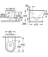Vas Wc Grohe Essence Suspendat, Rimless, Suprafata Pureguard, 54X36