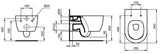 Vas Wc Ideal Standard Blend Curve Suspendat Aquablade 54.5X36, Fixare Complet Ascunsa